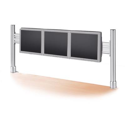 Držiak - lišta 1300mm na stôl na viac LCD, max 50kg, VESA 75/100mm, Bridge, strieborný