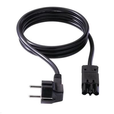 Kábel sieťový 230V, vidlica (CEE7/7) lomená - GST18 (F), 1m, 1.50mm², 16A, čierny
