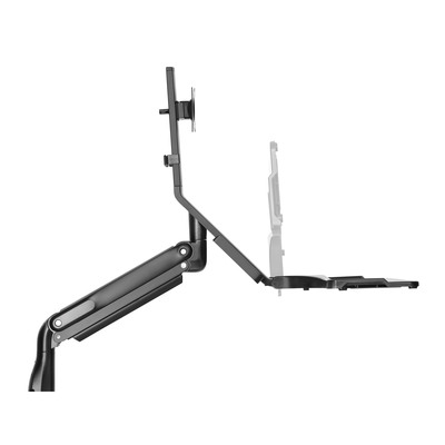 Držiak pre monitor 17-32", klávesnicu a myš na stôl, úchyt o dosku, max 9kg, VESA 75/100, čierny