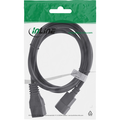 Kábel sieťový 230V C14 - C19, 0.5m, 1.50mm², 10A, čierny