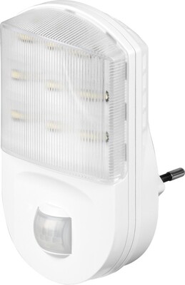 Svetlo LED so senzorom, do zásuvky 1.1W/67lm (IP20), detekcia: 120°, 9m dosah, studená biela