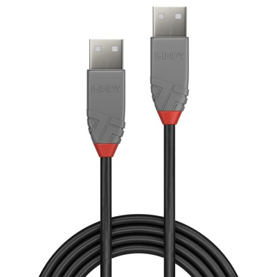 Kábel USB 2.0 A-A M/M 3m, High Speed, čierny, Anthra Line
