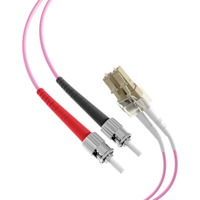 Fiber kábel LC-ST, 7.5m Duplex OM4(50/125µm), LSOH, 2mm, fialový