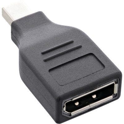 Adaptér mini DisplayPort - DisplayPort, M/F, v1.2, 4K@60Hz, dongle, čierny