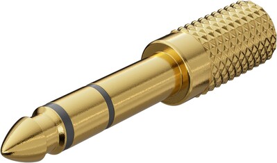 Adaptér 3.5mm stereo/6.35mm stereo F/M, Gold, 10ks/bal