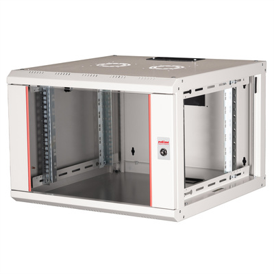 19" Rack na stenu 7U, sivý, 418x600x600mm (HxWxD), RAL7035, PRO, odnímateľné bočnice