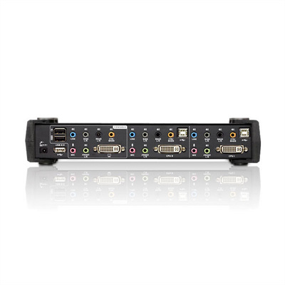 KVM switch/prepínač 2PC, DVI-D, USB, USB hub, audio 5.1, Hotkeys, Pushbuttons