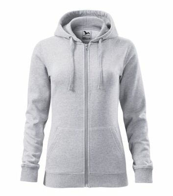 Mikina KYPO dámska s kapucňou, rozopínacia, čierna, XL