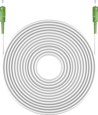Fiber kábel SC/APC-SC/APC, 0.5m Simplex OS2(9/125µm), LSOH, 3mm, Kábel pre Orange a Magio, biely