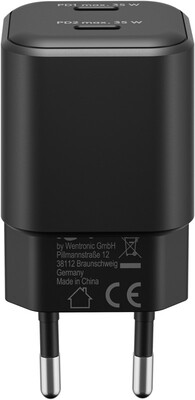 Nabíjačka USB 230V 2port, 2xUSB Typ C, 35W, Power Delivery, GaN, čierna