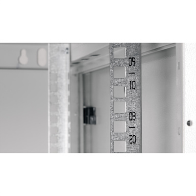 19" Rack na stenu 9U, sivý, 512x600x600mm (HxWxD), odnímateľné bočnice