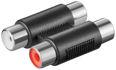 Adaptér/spojka 2x Cinch (RCA) F/F, plastový, čierny, 10ks/bal