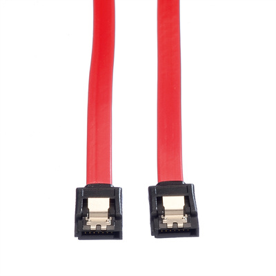 Kábel SATA III M/M 0.5m, clip, 6 Gbit/s, červený