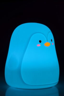Nočná LED lampa "Tučniak", rôzne režimy svietenia, RGB farby, nabíjacia (USB C)