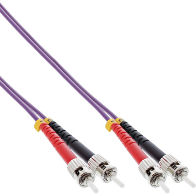 Fiber kábel ST-ST, 15m Duplex OM4(50/125µm), LSOH, 3mm, fialový