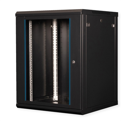 19" Rack na stenu 15U, čierny, 779x600x600 mm (HxWxD), odnímateľné bočnice