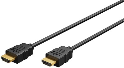 Kábel HDMI M/M 1m, Ultra High Speed+Eth, HDMI 2.0, 4K@60Hz 18G, G pozl. kon., čierny