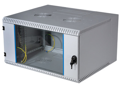 19" Rack na stenu 9U, sivý, 465x600x600mm (HxWxD), dvojitá konštrukcia