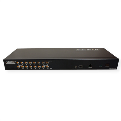 KVM switch/prepínač cez IP, 16PC, 32 remote users, 1 local, VGA, PS2+USB, HotKeys, OSD, Pushbutton