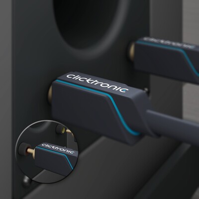 Kábel Cinch 2x audio M/M 0.5m, modrý, pozl. konektor, ClickTronic