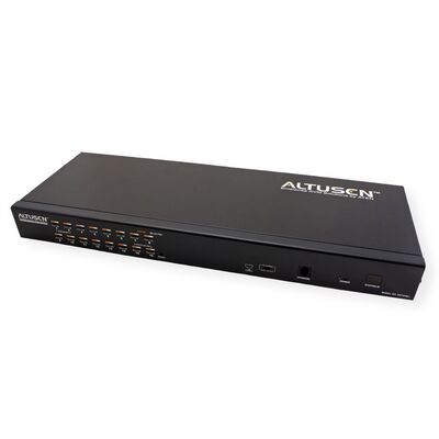 KVM switch/prepínač cez IP, 16PC, 32 remote users, 1 local, VGA, PS2+USB, HotKeys, OSD, Pushbutton