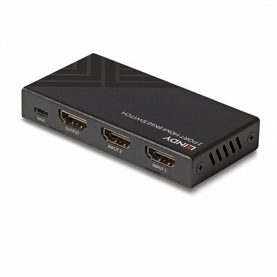 Video selektor/switch HDMI 2IN/1OUT prepínanie cez IR+tlačidl. UHD 8K(60Hz) 48G, Automatický