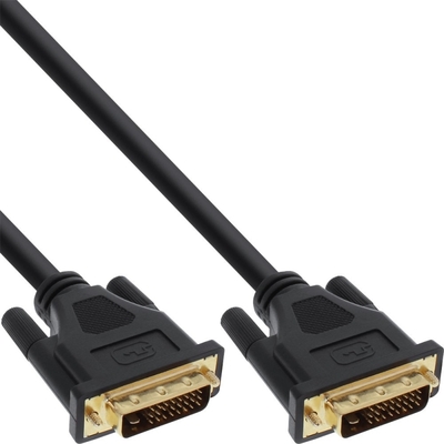 Kábel DVI-D M/M 1.5m, Dual-Link, 3840x2160@30Hz, HQ, čierny, G pozl. Konektor