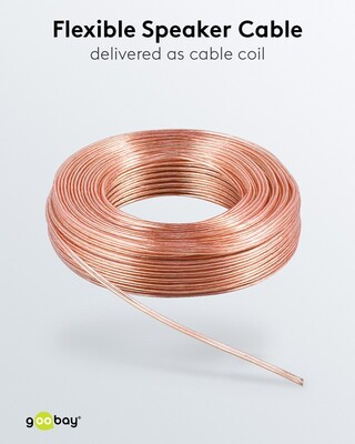Reproduktorový kábel audio 2x2.5mm², 50m, pomedený, transparentný
