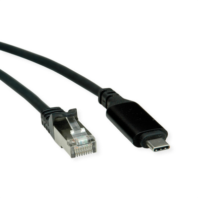 Kábel USB 3.1 Typ C na RJ45 (Gigabit Ethernet), 1m, čierny
