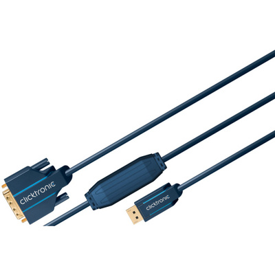 Kábel DisplayPort na DVI-D M/M 2m, jednosmerný, max. 1920x1200 @60Hz,modrý, pozl. konektor, C
