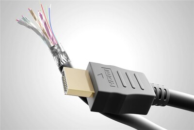 Kábel HDMI M/M 0.5m, Ultra High Speed+Eth, 4K@60Hz, HDMI 2.0, 18G, G pozl. kon., čierny