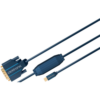 Kábel DisplayPort mini na DVI-D M/M 3m, jednosmerný, max. 1920x1200 @60Hz,modrý, pozl. konektor, C