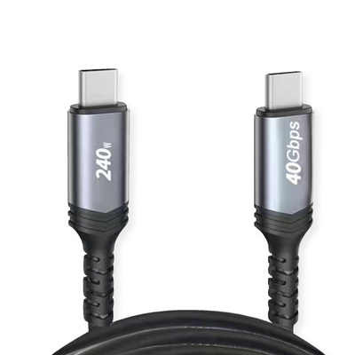 Kábel USB 4 Gen 3x2, Typ C CM/CM 0.8m, 40Gbps, PD 240w 48V5A, čierny
