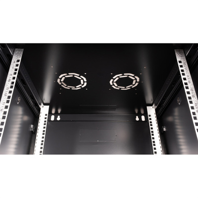 19" Rack na stenu 15U, čierny, 779x600x600 mm (HxWxD), odnímateľné bočnice