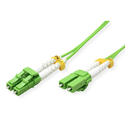 Fiber kábel LC-LC, 15m Duplex OM5(50/125µm), LSOH, low-loss konektor, 2mm, zelený