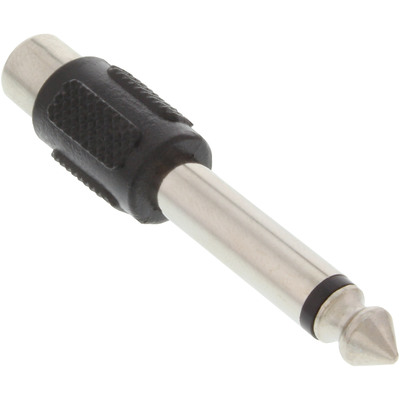 Adaptér 6.35mm MONO/Cinch (RCA), M/F, čierny