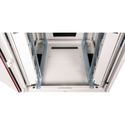 19" Rack na podlahu 22U, 1164x800x800mm (HxWxD), PRO, sklenené dvere, sivý