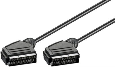 Kábel SCART 3m M/M, 21pin, čierny