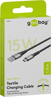 Kábel USB 2.0 Typ C AM/CM 1m, High Speed, Power Delivery 60w 20V3A, čierny/sivý