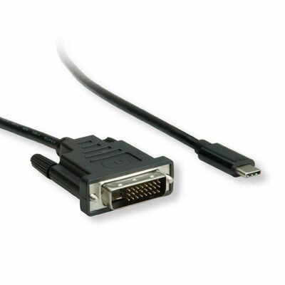 Kábel USB 3.1 Typ C na DVI-D M/M 2m, čierny