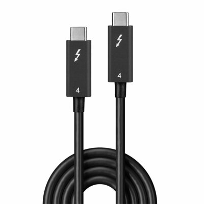 Kábel Thunderbolt 3 (USB 3.1 Typ C) M/M 2m, 40Gbps, Power Delivery 100w 20V5A, čierny, aktívny