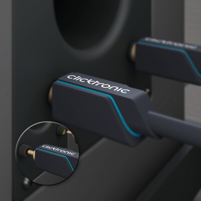 Kábel Cinch 2x audio M/M 0.5m, modrý, pozl. konektor, ClickTronic