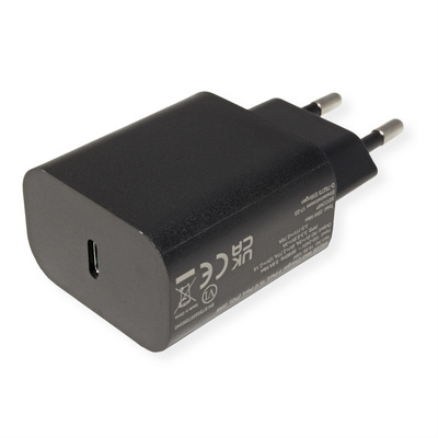 Nabíjačka USB 230V 1port, 1xUSB Typ C, 25W, Power Delivery, čierna