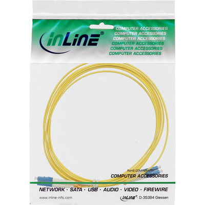 Fiber kábel LC-LC, 20m Duplex OS2(9/125µm), LSOH, 3mm, žltý