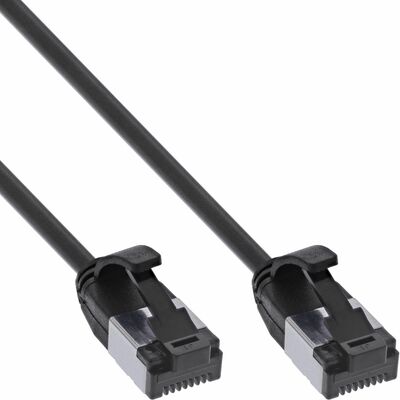 U/FTP (PiMF) Patchkábel LSOH TPE 1.5m cat.8.1, čierny, slim, Cu, Flex Cable, Ø4.3mm