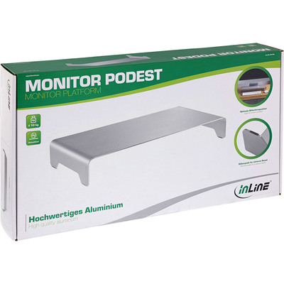 Stojan/podstavec na LCD monitor, hliník, 63mm, max. 10kg, sivý