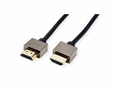 Kábel HDMI M/M 1m, High Speed+Eth, 4K@30Hz, HDMI 1.4, G pozl. kon., čierny, Slim