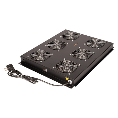 19" Ventilačná jednotka, stropná, 6 vetrákov, ON/OFF, pre serverový rack PRO, čierna, RAL9005