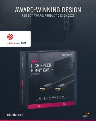 Kábel HDMI M/M 15m, High Speed+Eth, 4K@60Hz, HDMI 2.0, 18G, pozl. konektor, modrý, C