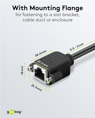 S/FTP (PiMF) Patchkábel 2m cat.6, čierny, Cu, predlžovací M/F s montážou na panel